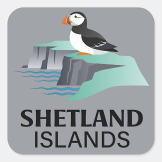 Sticker Carré Îles Shetland Écosse Royaume-Uni
