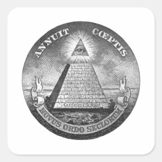 Sticker Carré Illuminati Tous Voir L'Oeil
