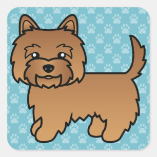 Sticker Carré Illustration de chien en dessin animé Terrier Cair