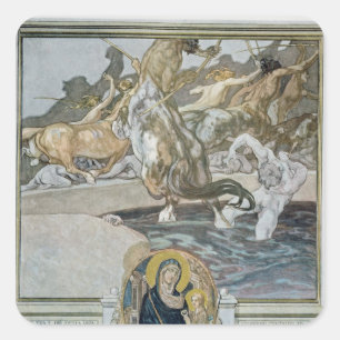 Sticker Carré Illustration de Comedy divin de Dante '