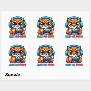 Sticker Carré Illustration de jeu amusante avec la mascotte du j
