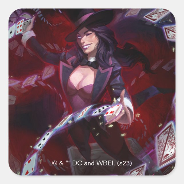 Sticker Carré Illustration de la crise infinie de Zatanna (Devant)