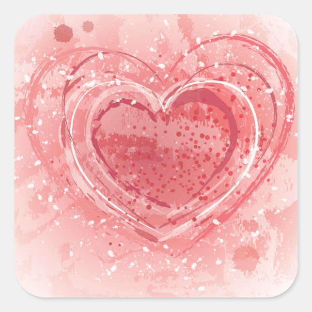 Sticker Carré Illustration de la Saint Valentin (Devant)