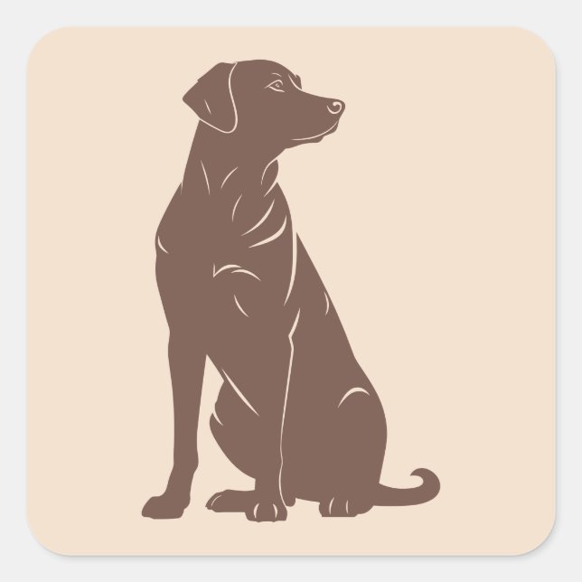 Sticker Carré Illustration de la silhouette du labrador noir (Devant)