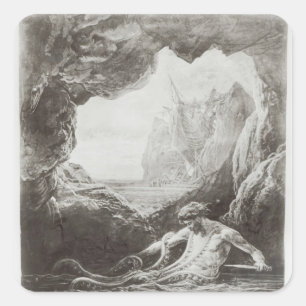 Sticker Carré Illustration de 'Les Travailleurs de la Mer'