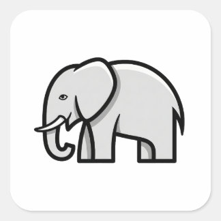 Sticker Carré Illustration d'éléphant minimal équilibré