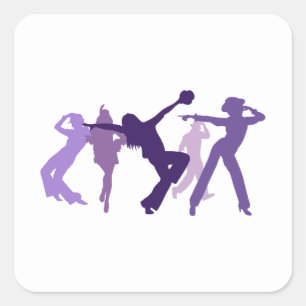 Sticker Carré Illustration des danseurs de jazz