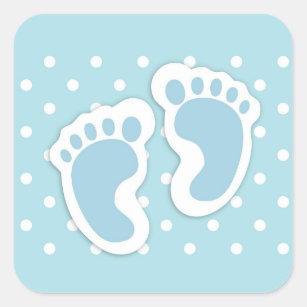 Autocollants Stickers Pieds De Bebe Bleu Zazzle Ca