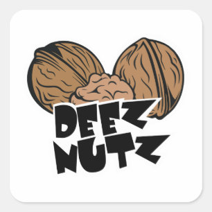 Sticker Carré Illustration drôle de Deez Nutz