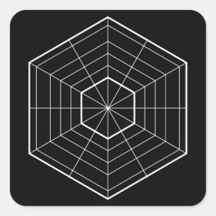 Sticker Carré Illustration hexagonale parallèle