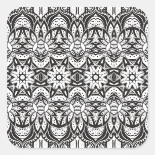 Sticker Carré Illustration tribale inspirée de style