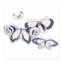 Illustration vintage, Papillons bleus
