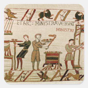 Sticker Carré Ils font cuire la viande