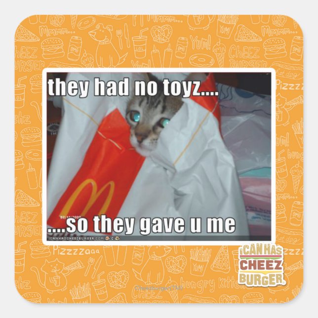 Sticker Carré ils n'avaient pas de jouets (Devant)