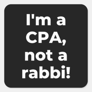 Sticker Carré I'm a CPA, not a rabbi
