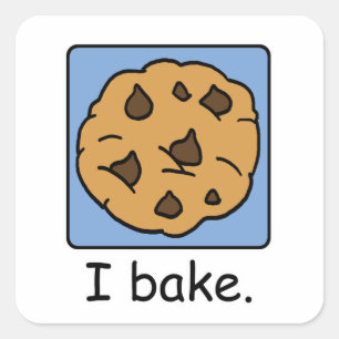 Sticker Carré Image de dessin animé d'un délicieux cookie aux pé