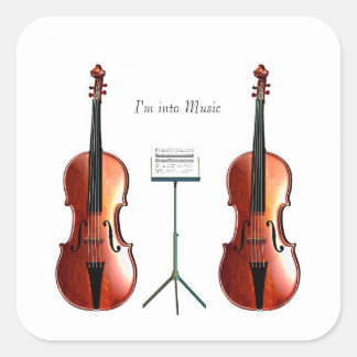 Sticker Carré Image musicale pour Carré-Stickers-Glossy