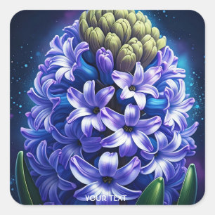 Sticker Carré Imaginaire Cute Hyacinth Blue Gouache