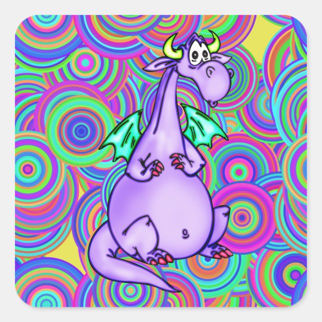 Sticker Carré Imaginaire Dragon (Devant)