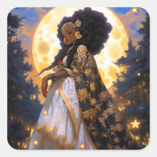 Sticker Carré Imaginaire femme Art Africain Américain