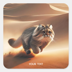 Sticker Carré Imaginaire mignon Manul Cat en cours