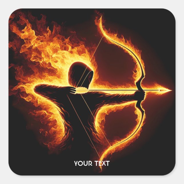 Sticker Carré Imaginaire mou Archer Archer Bow (Devant)