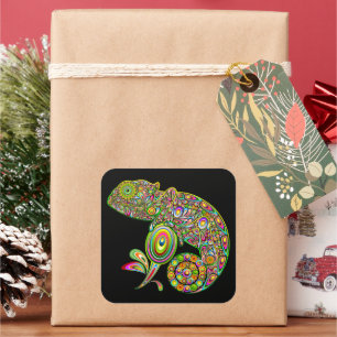 Sticker Carré Imaginaire psychédélique de Chameleon