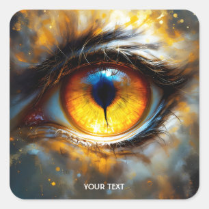 Sticker Carré Imaginaire Tigre mou Oeil orange