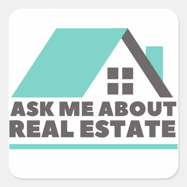 Sticker Carré Immobilier - Me questionner sur l'immobilier (Devant)