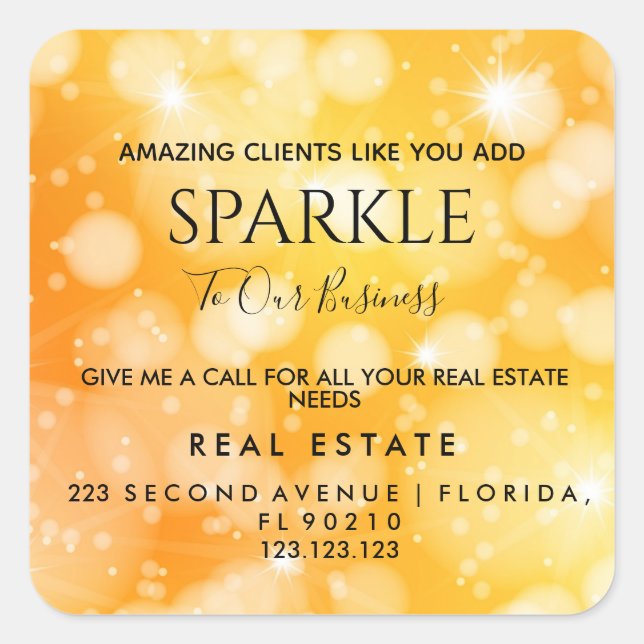 Sticker Carré Immobilier Open House Sparkle Pop par carte postal (Devant)