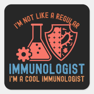 Sticker Carré Immunologie Dictons, Drôle Immunologie9