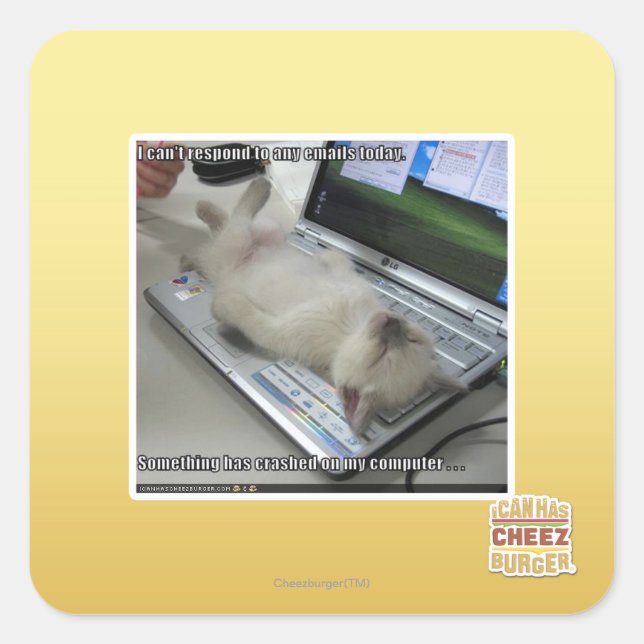 Sticker Carré Impossible de répondre (Devant)