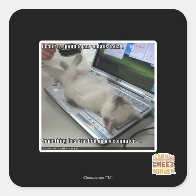 Sticker Carré Impossible de répondre (Devant)