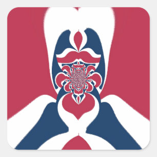 Sticker Carré Impression Abstraite E.T.