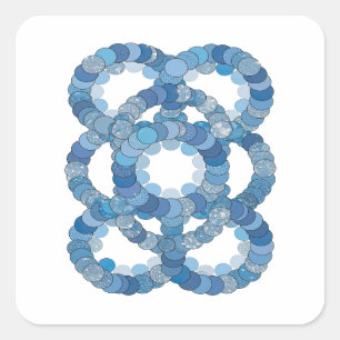 Sticker Carré Impression autocollante BLEU CERCLÉS DE GLACE BLEU
