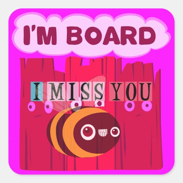 Sticker Carré Impression d'abeilles (Devant)