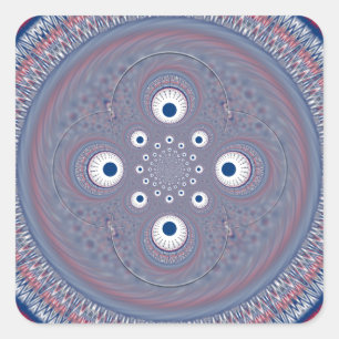 Sticker Carré Impression d'art de conception radiale