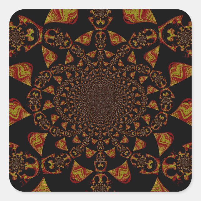 Sticker Carré Impression d'art Kaleidoscope crâne (Devant)