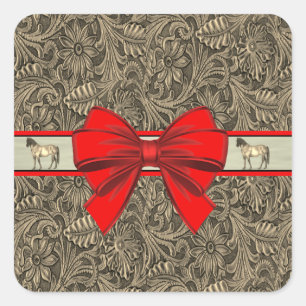 Sticker Carré Impression en cuir à outils Faux Ouest