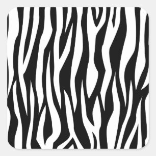 Sticker Carré Impression noire Zebra