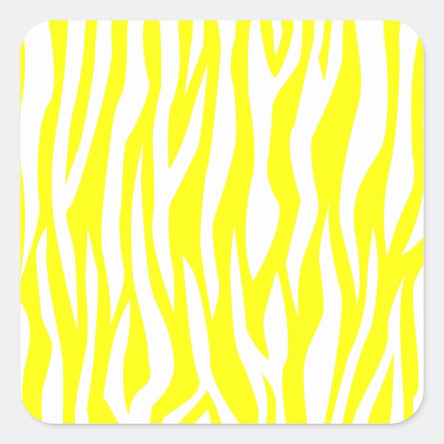 Sticker Carré Impression Zèbre Jaune (Devant)