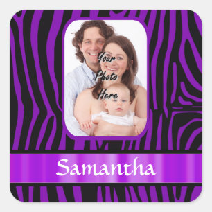 Sticker Carré Impression zèbre violet