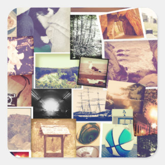 Sticker Carré Impressionnant Filtre Photo Collage Indie