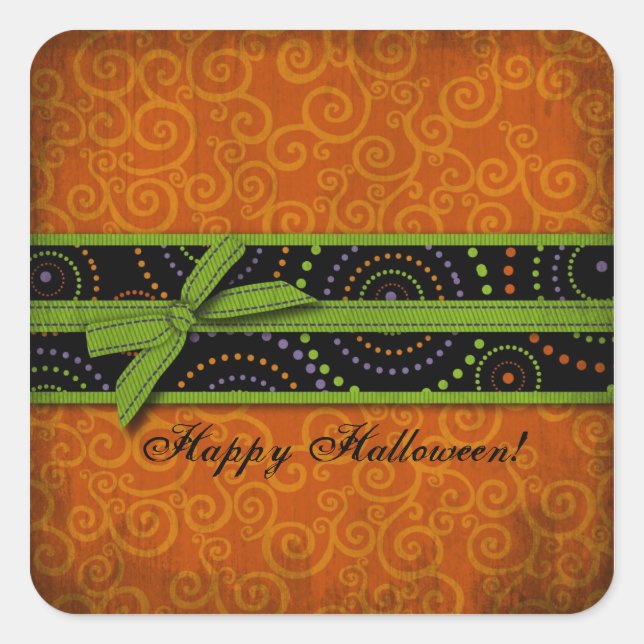 Sticker Carré Imprimantes Halloween amusantes (Devant)