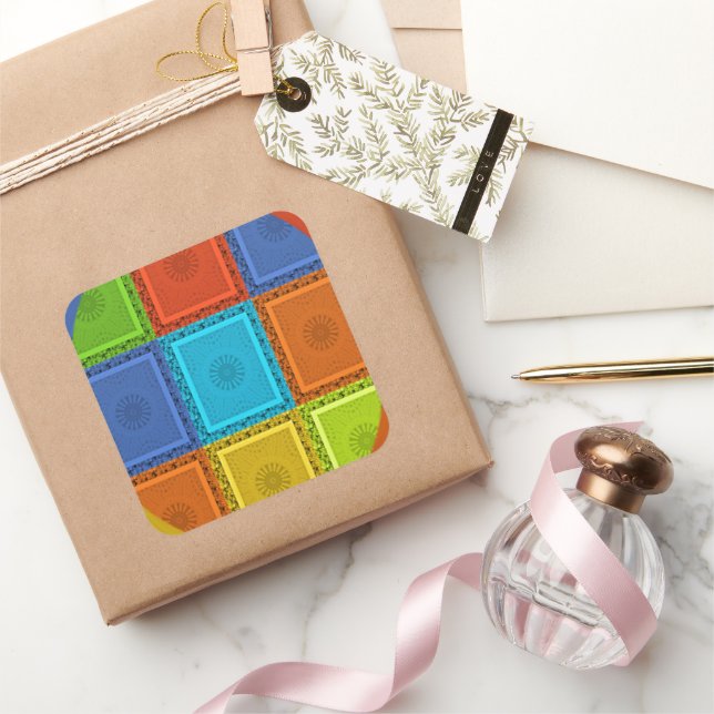 Sticker Carré Imprimer À damiers (Cadeaux)