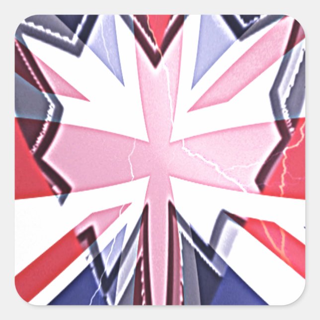 Sticker Carré Imprimer "I Love UK" (Devant)