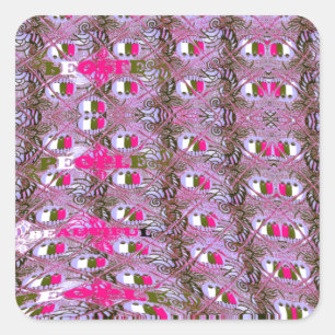 Sticker Carré Imprimer l'art Motif Abstrait dense et complexe