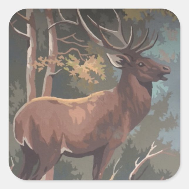 Sticker Carré Imprimer par élément numérique (Devant)