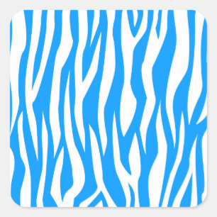 Sticker Carré Imprimer Zèbre bleu Lt