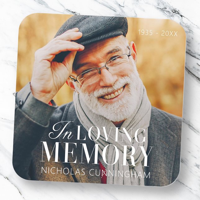 Sticker Carré In Love Memory Modern Elegant Photo Memorial (Créateur téléchargé)